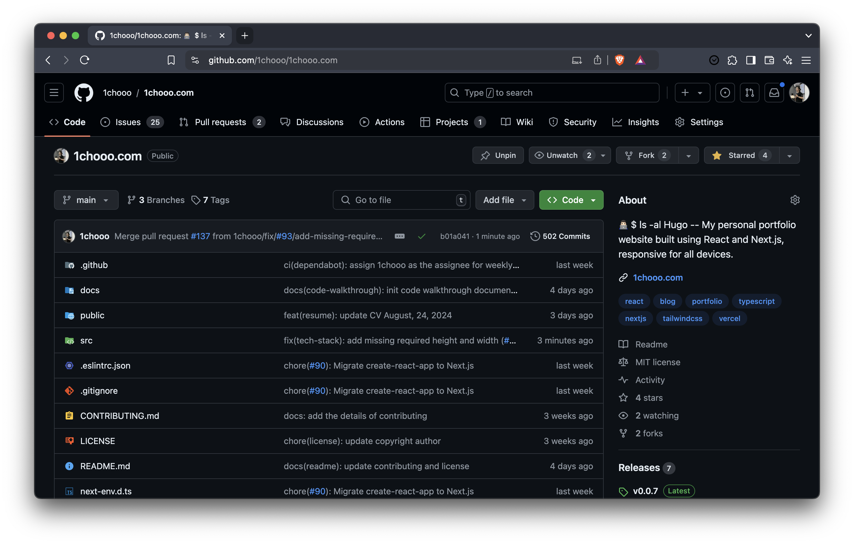 raoazwar.dev — 500 commits achieving 🥳